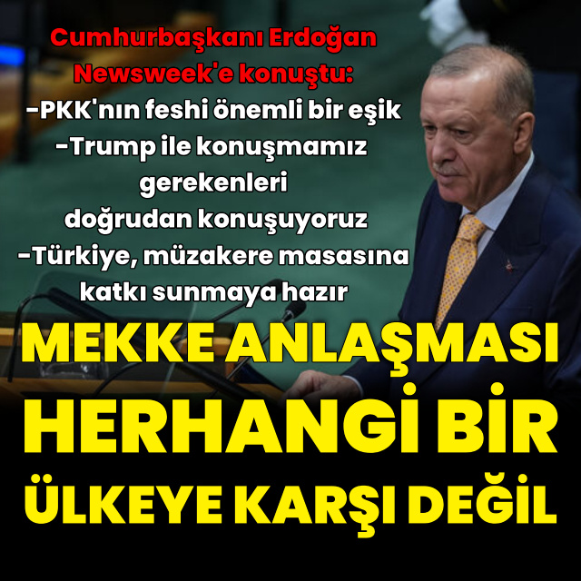 Cumhurbaşkanı Erdoğan Newsweek'e konuştu