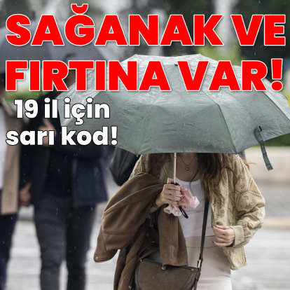 19 il için sarı kod! Sağanak yağmur ve kuvvetli rüzgar etkili olacak