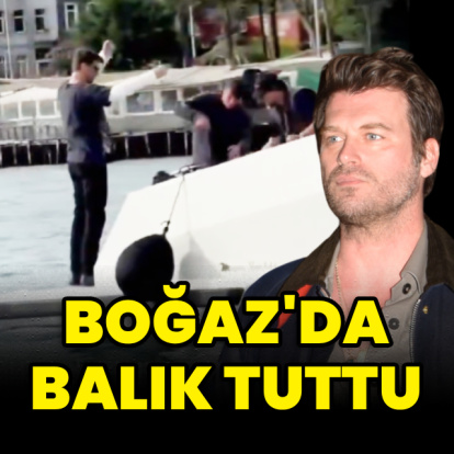 Boğaz'da balık tuttu