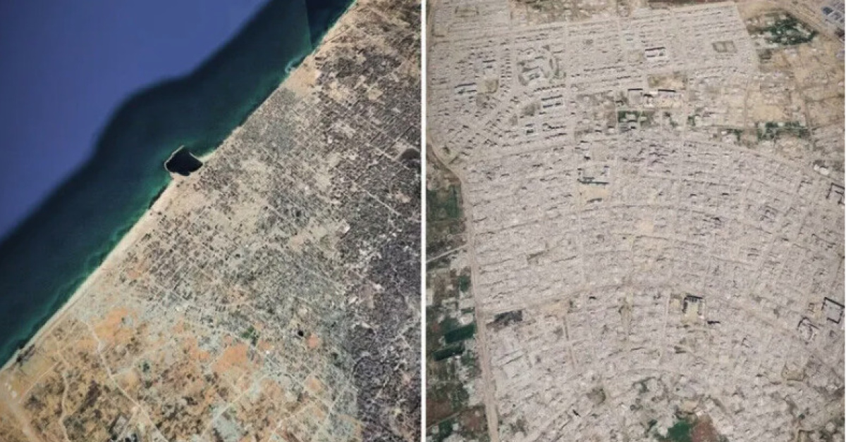 Gazze'deki yıkım uydu görüntülerine yansıdı