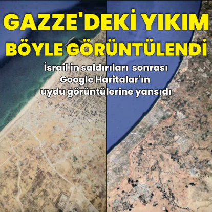 Gazze'deki yıkım uydu görüntülerine yansıdı