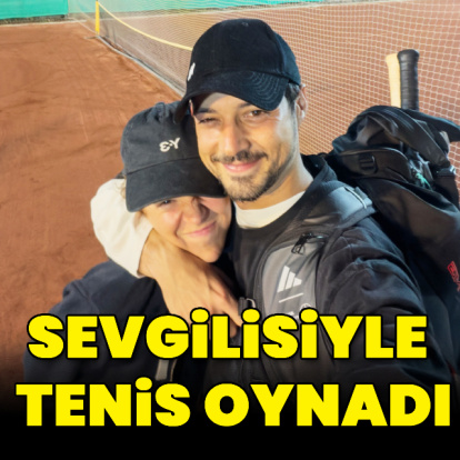 Sevgilisiyle tenis oynadı