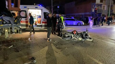 Motosiklet ile sepetli vinç çarpıştı: 1 ölü, 1 ağır yaralı