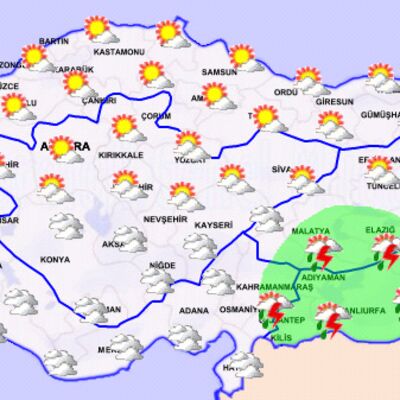 Güneyde sağanak, kuzeyde fırtına