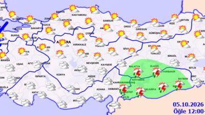 Güneyde sağanak, kuzeyde fırtına