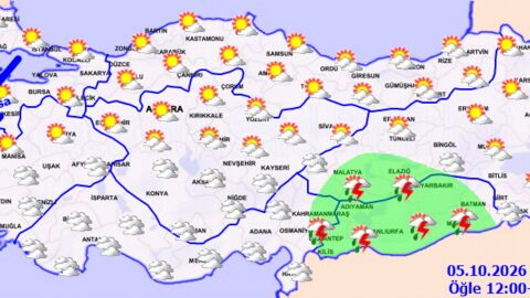 Güneyde sağanak, kuzeyde fırtına