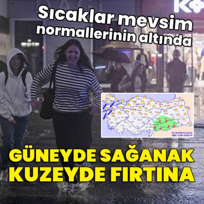 Güneyde sağanak, kuzeyde fırtına