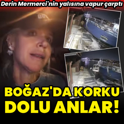 Yalısına vapur çarptı