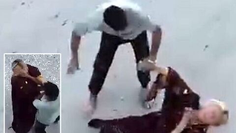 Sokaktaki feryatlar yürekleri parçaladı... Kadına şiddet kamerada!