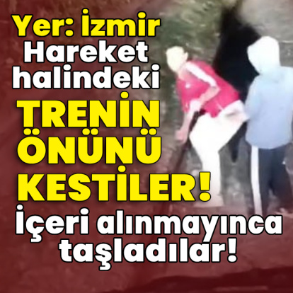 Hareket halindeki trenin önünü kestiler!