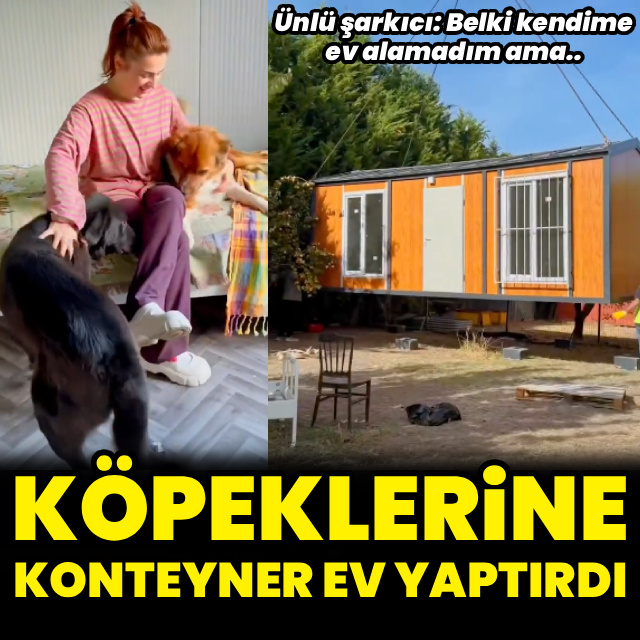 Ünlü şarkıcı köpeklerine ev yaptırdı