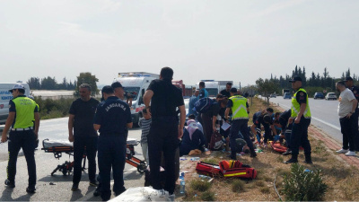 Midibüs devrildi: 5 yaralı