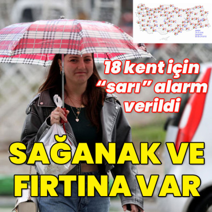 MGM'den 18 kent için "sarı" alarm! Yağış ve fırtına