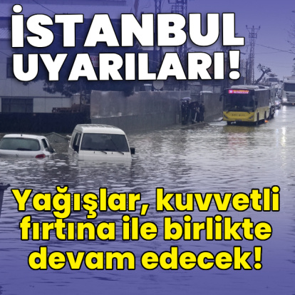 İstanbul'da yoğun yağış! Yollar göle döndü