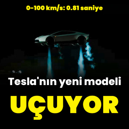 Tesla'nın yeni otomobili 'uçuyor'