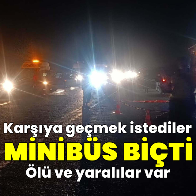 Karşıya geçeceklerdi! Minibüs biçti