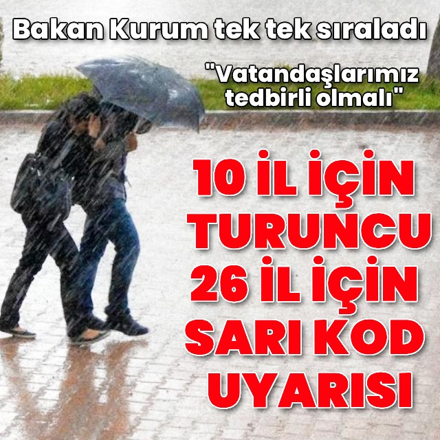 36 il için meteorolojik uyarı