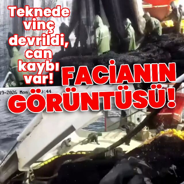 Teknede facia anları! Vinç devrildi!