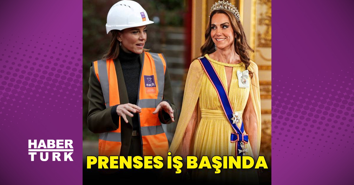 Prenses Kate Middleton iş başında! Tacını çıkardı, baretini taktı