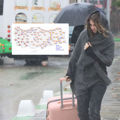 5 kent için "alarm" verildi... 3 bölgede yağış var