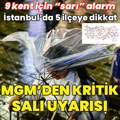 9 kent için "sarı" alarm verildi! Bu gece başlıyor... Salıya dikkat!