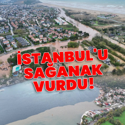 İstanbul'da sağanak! Korkutan görüntüler!