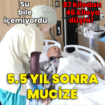 Su içerken bile zorlanan hasta 5,5 yıl sonra yeniden katı gıda yemeye başladı