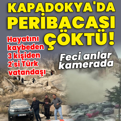 Kapadokya'da peribacası çöktü!