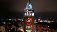 Galata Kulesi, Cumhuriyet’in 103’üncü yılında Atatürk’ün fotoğraflarıyla ışığa büründü | Son dakika haberleri
