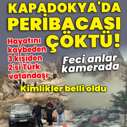 Kapadokya'da peribacası çöktü!