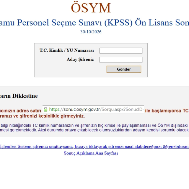 KPSS Ön Lisans sonuçları açıklandı!