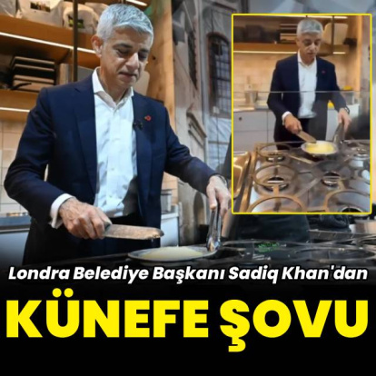 Türk restoranında künefe yaptı