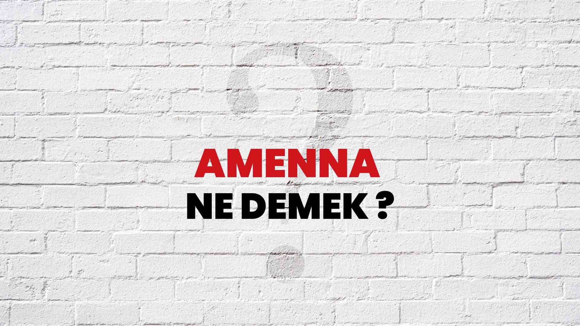 Amenna Ne Demek, Ne Anlama Gelir? Amenna Kelimesi TDK Sözlük Anlamı Nedir?
