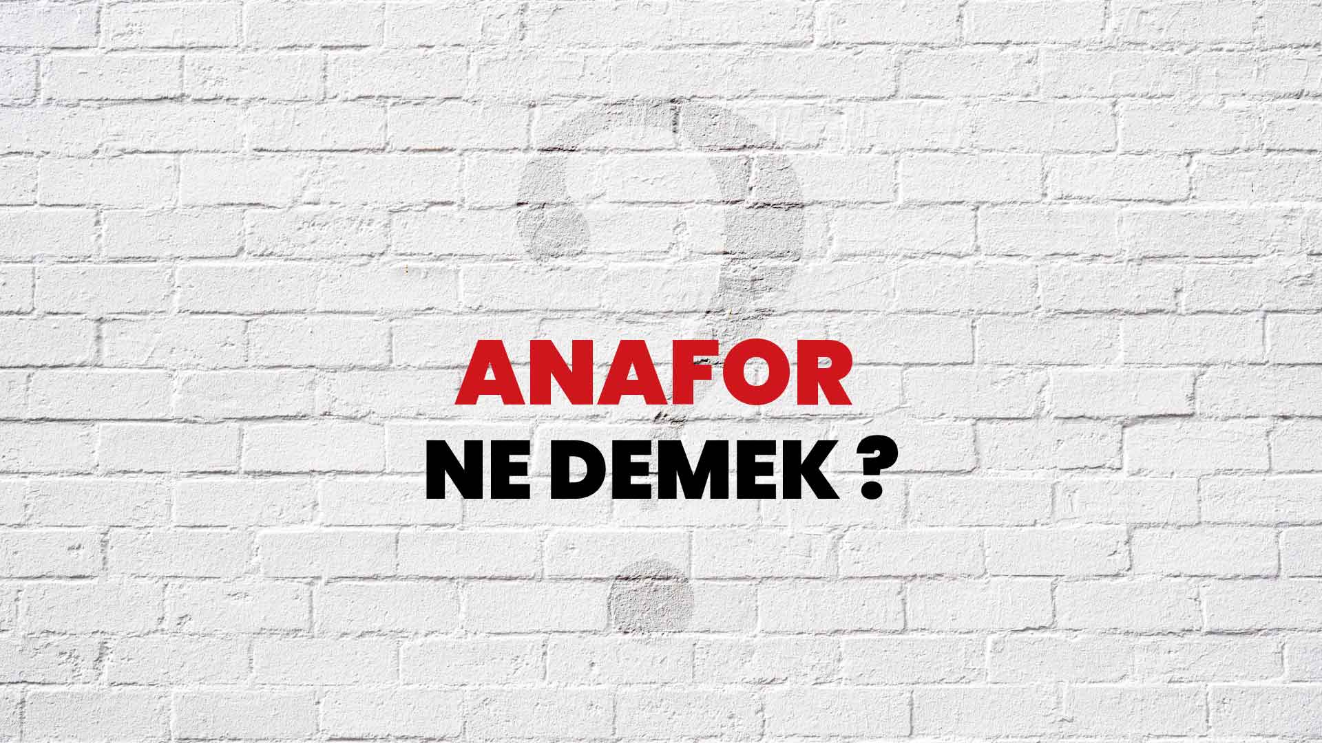 Anafor Ne Demek, Ne Anlama Gelir? Anafor Kelimesi TDK Sözlük Anlamı Nedir?