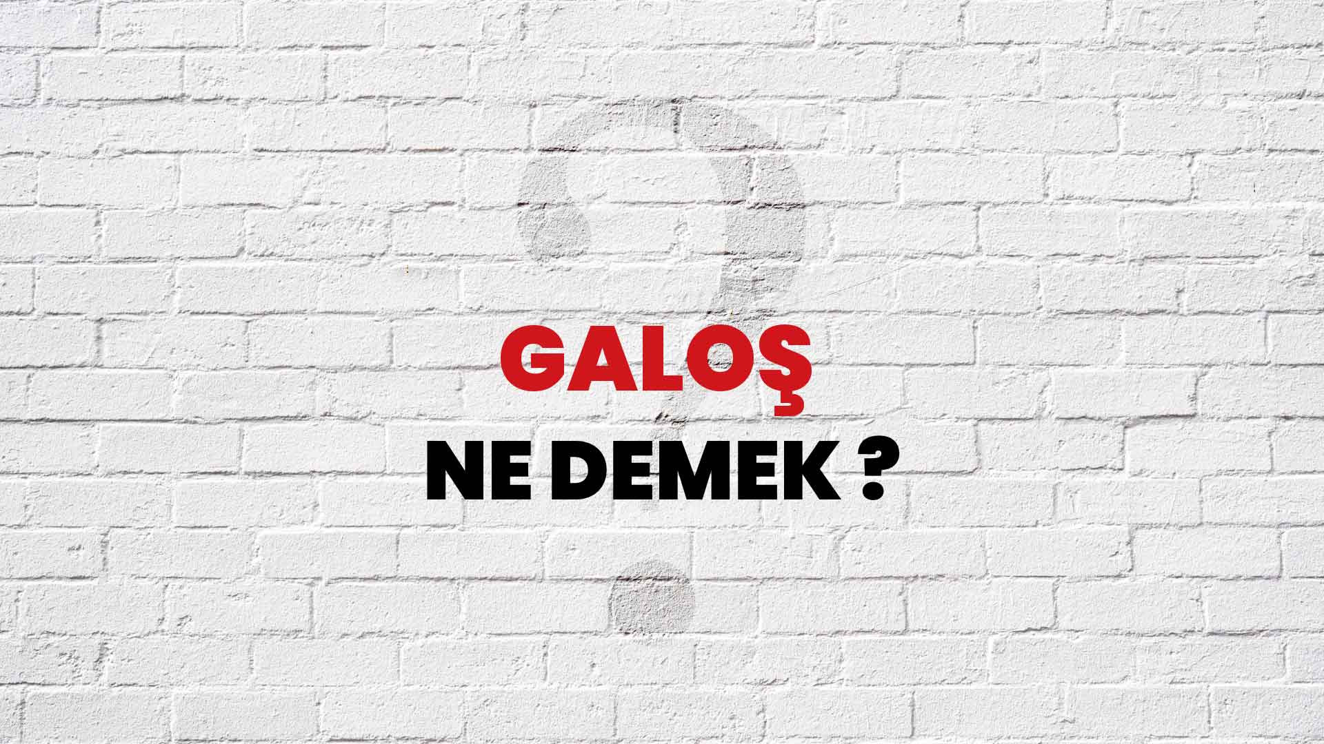 Galoş Ne Demek, Ne Anlama Gelir? Galoş Kelimesi TDK Sözlük Anlamı Nedir?