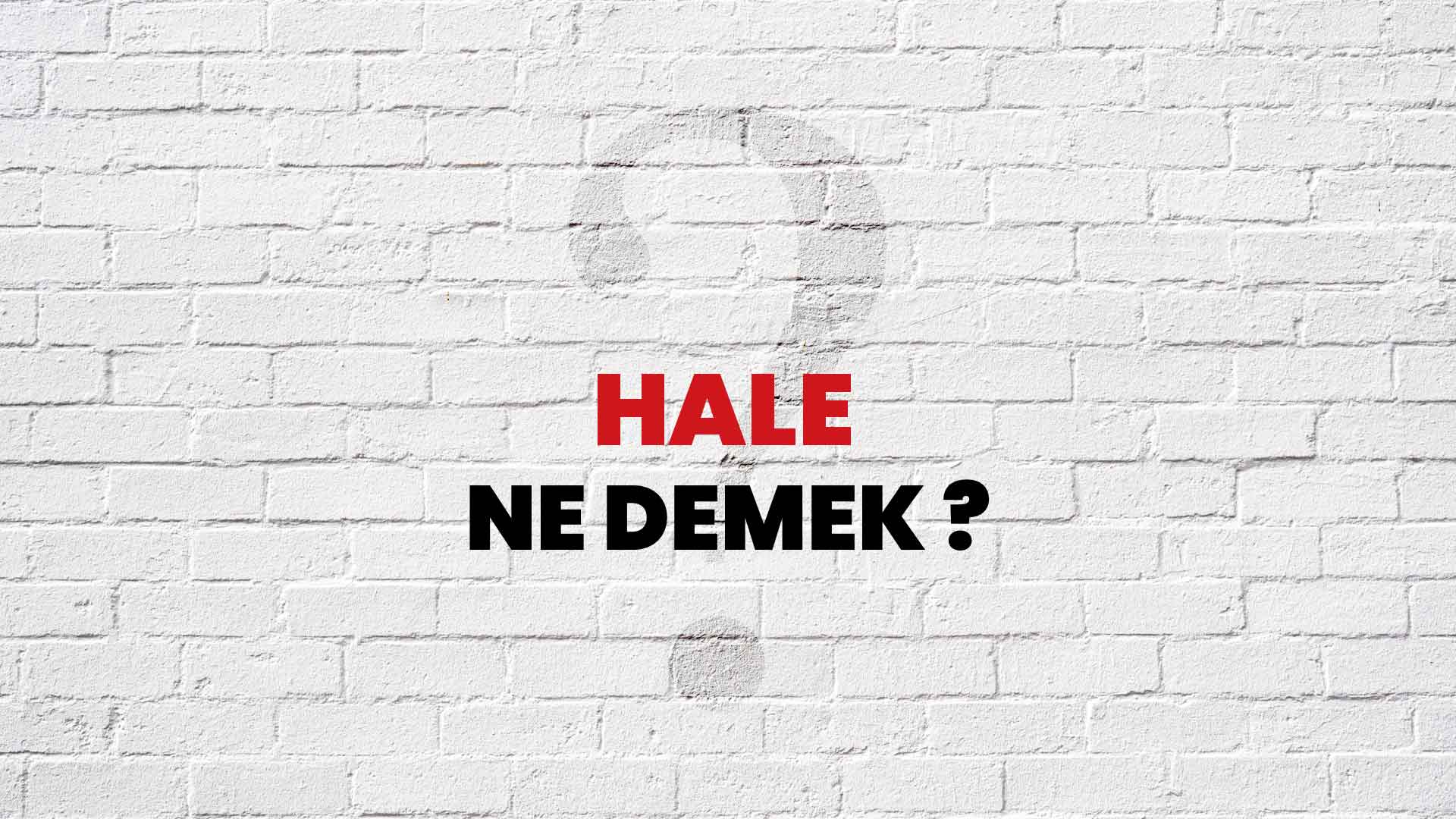 Hale Ne Demek, Ne Anlama Gelir? Hale Kelimesi TDK Sözlük Anlamı Nedir?