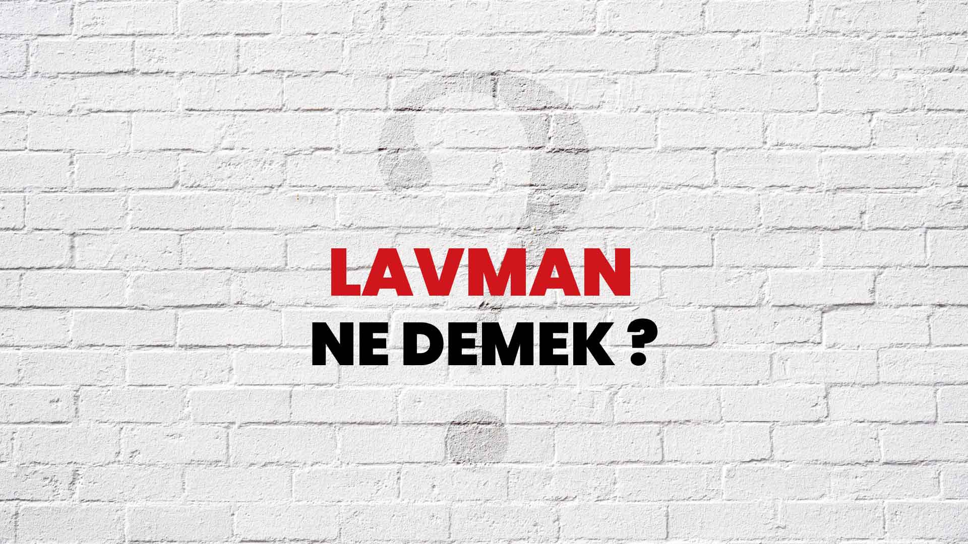 Lavman Ne Demek, Ne Anlama Gelir? Lavman Kelimesi TDK Sözlük Anlamı