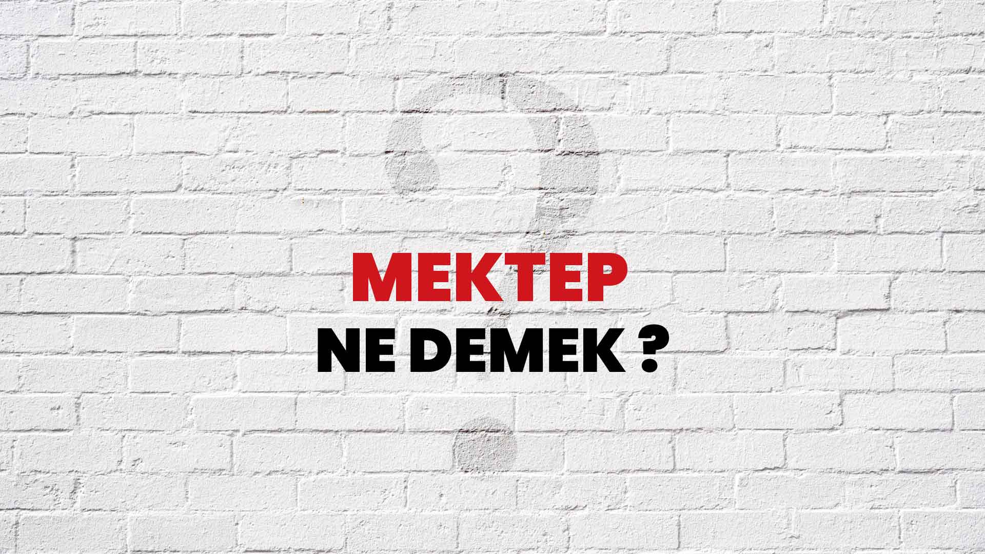 Mektep Ne Demek, Ne Anlama Gelir? Mektep Kelimesi TDK Sözlük Anlamı Nedir?