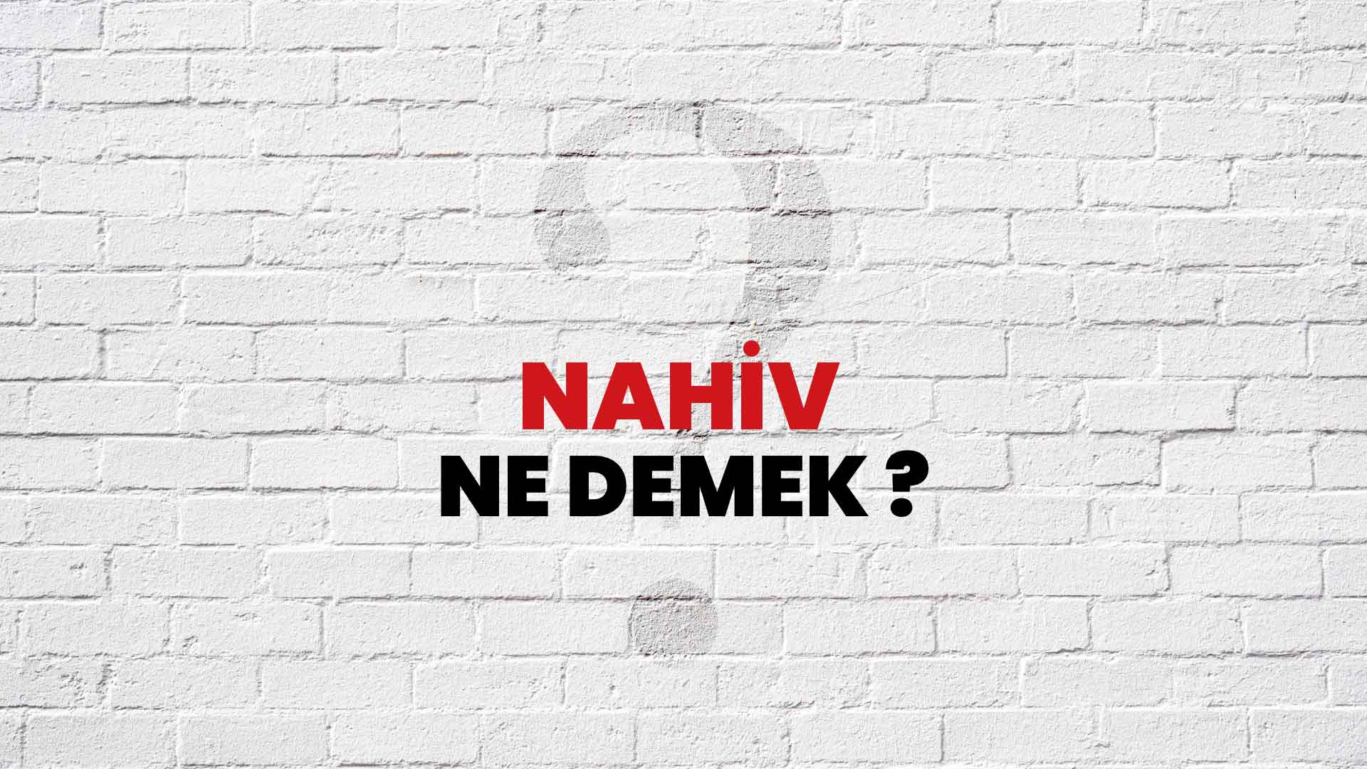 Nahiv ne anlama gelir?