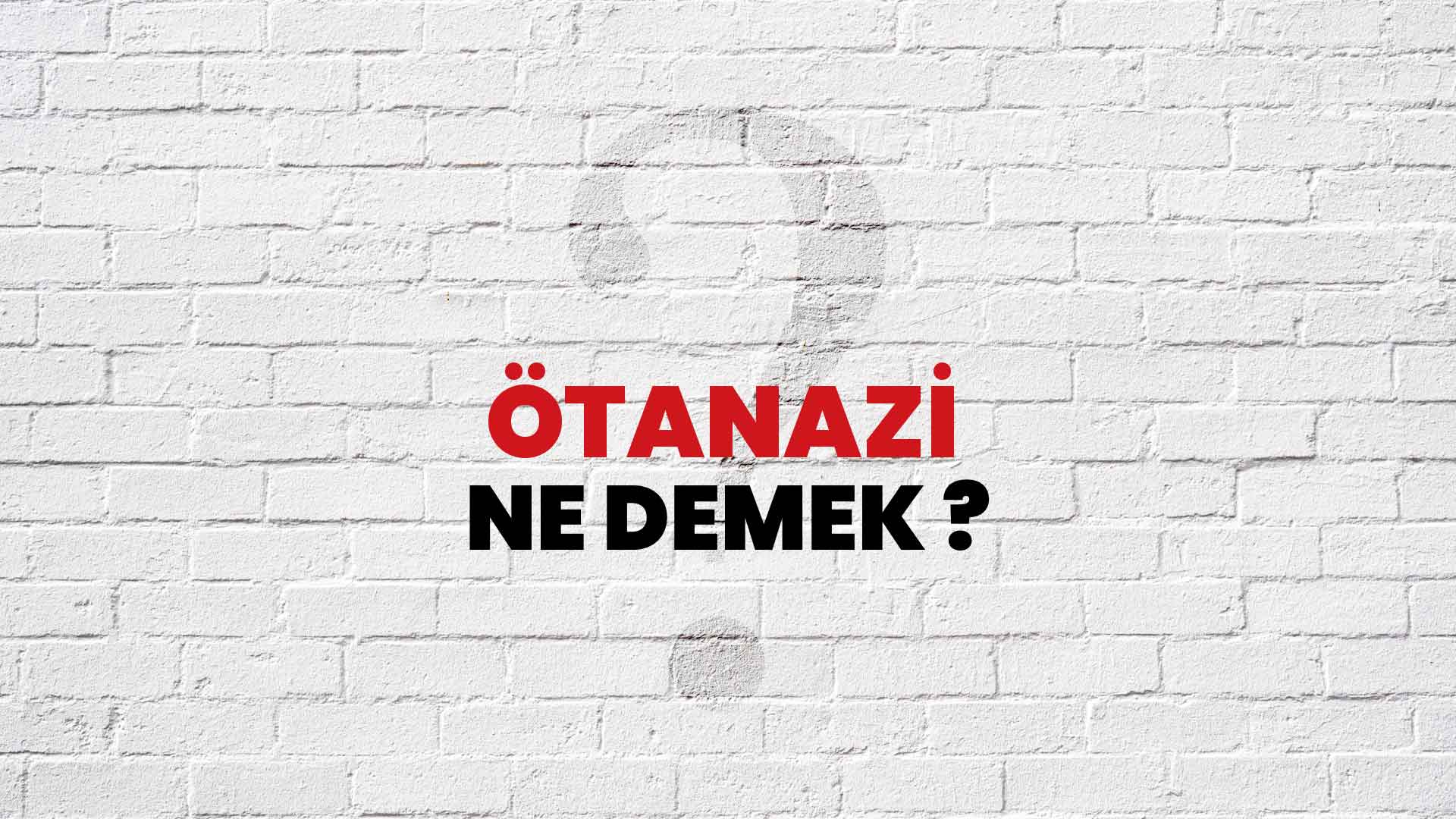 Ötanazi Ne Demek, Ne Anlama Gelir? Ötanazi Kelimesi TDK Sözlük Anlamı Nedir?