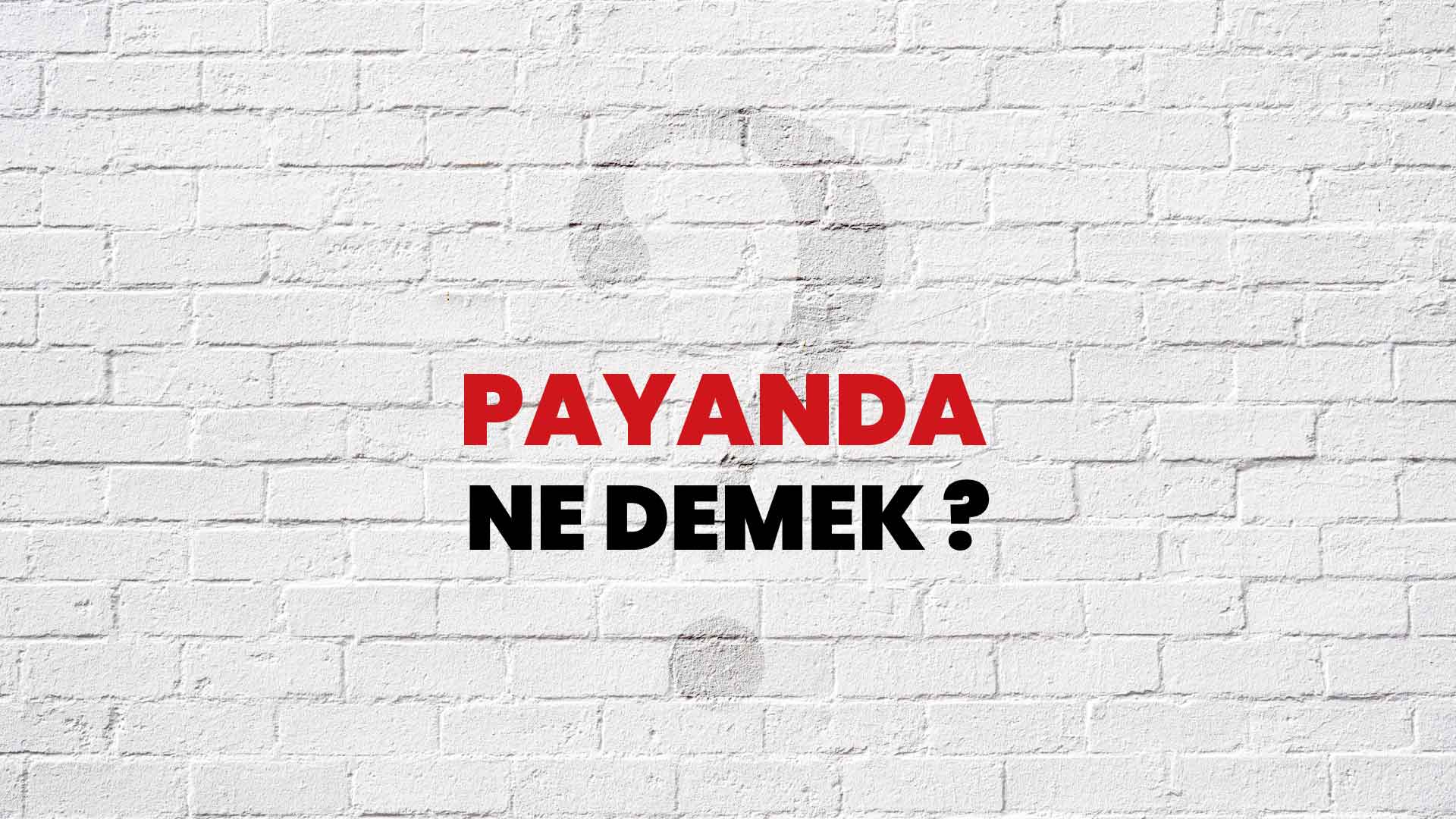 Payanda Ne Demek, Ne Anlama Gelir? Payanda Kelimesi TDK Sözlük Anlamı Nedir?