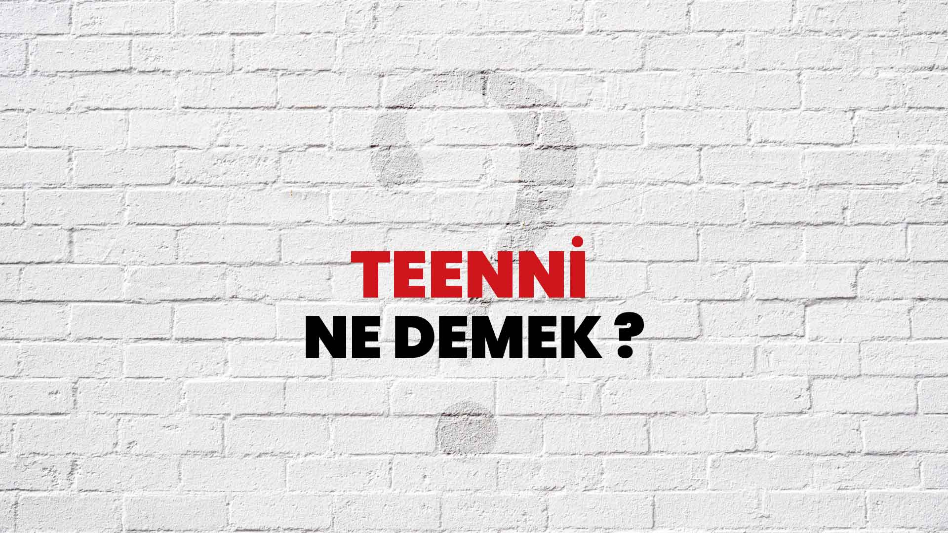 Teenni Ne Demek, Ne Anlama Gelir? Teenni Kelimesi TDK Sözlük Anlamı Nedir?