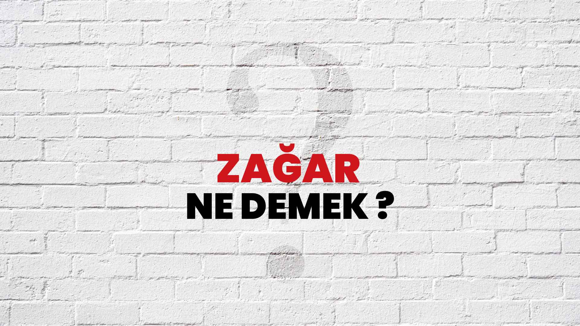 Zağar Ne Demek, Ne Anlama Gelir? Zağar Kelimesi TDK Sözlük Anlamı Nedir?
