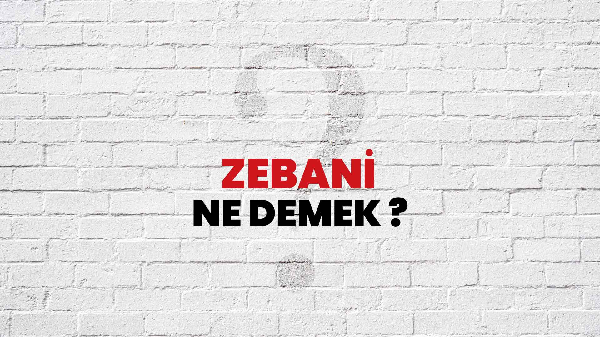 Zebani Ne Demek, Ne Anlama Gelir? Zebani Kelimesi TDK Sözlük Anlamı Nedir?