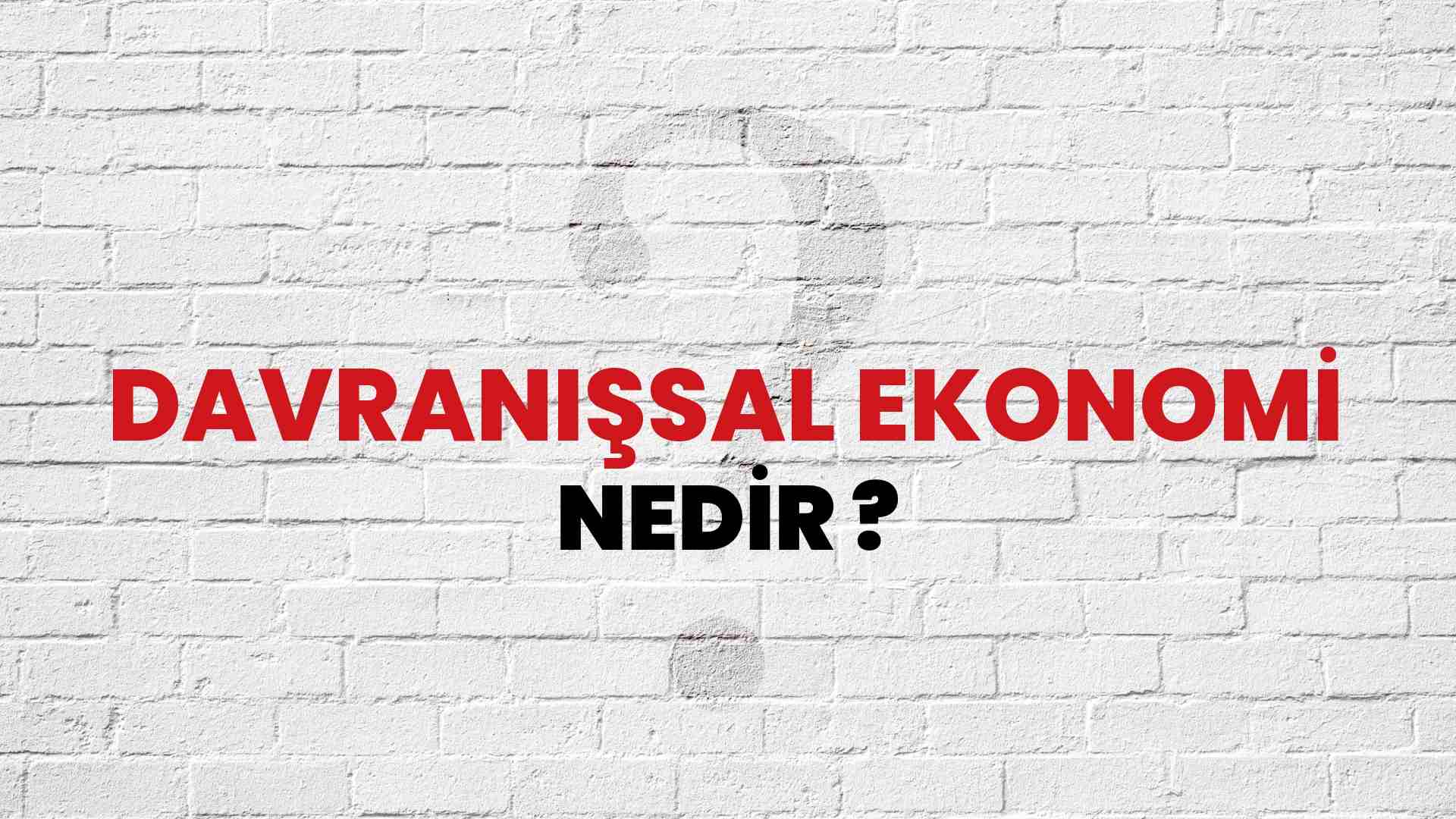 Davranışsal Ekonomi nedir?