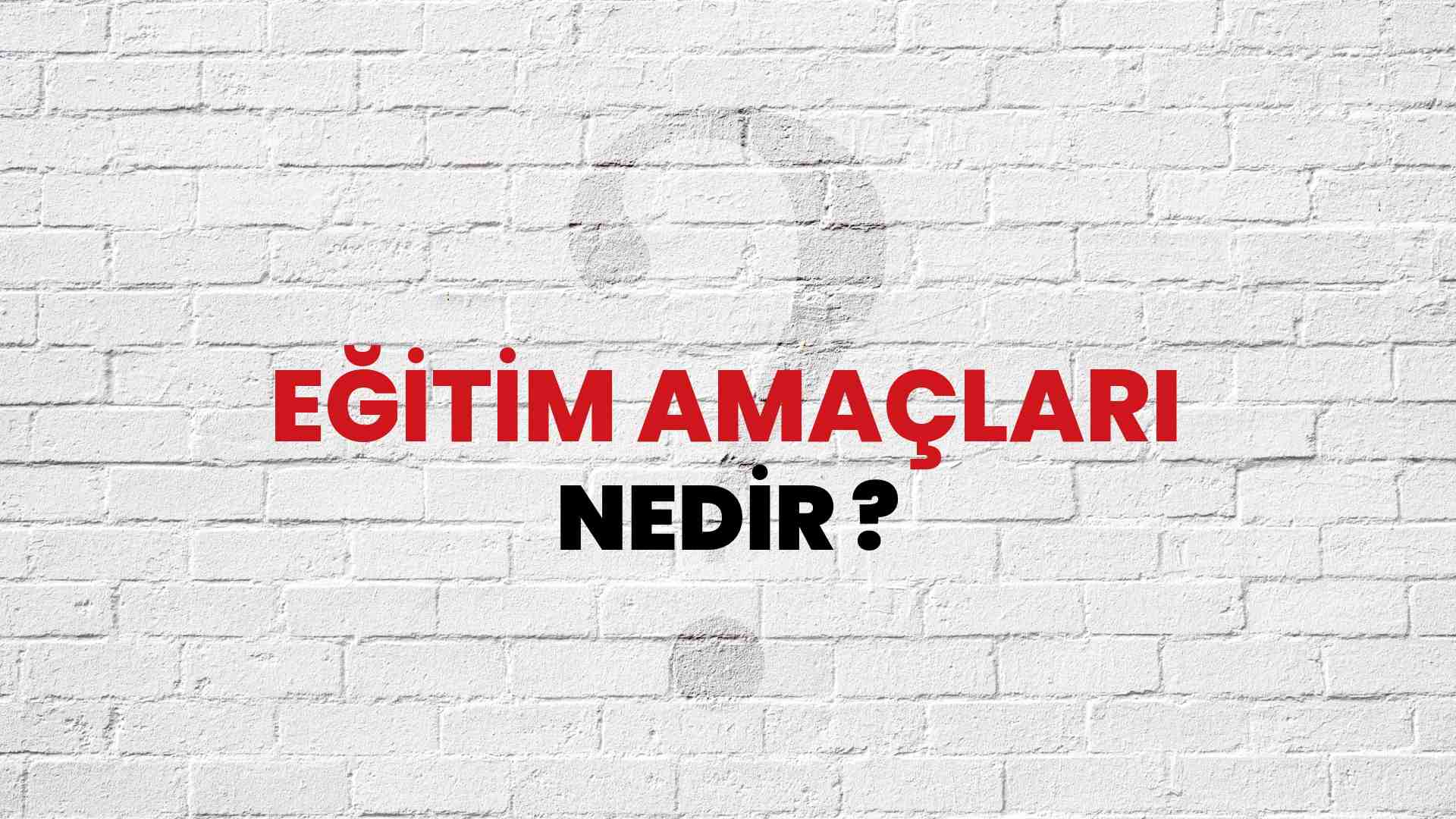 Eğitim Amaçları nedir?