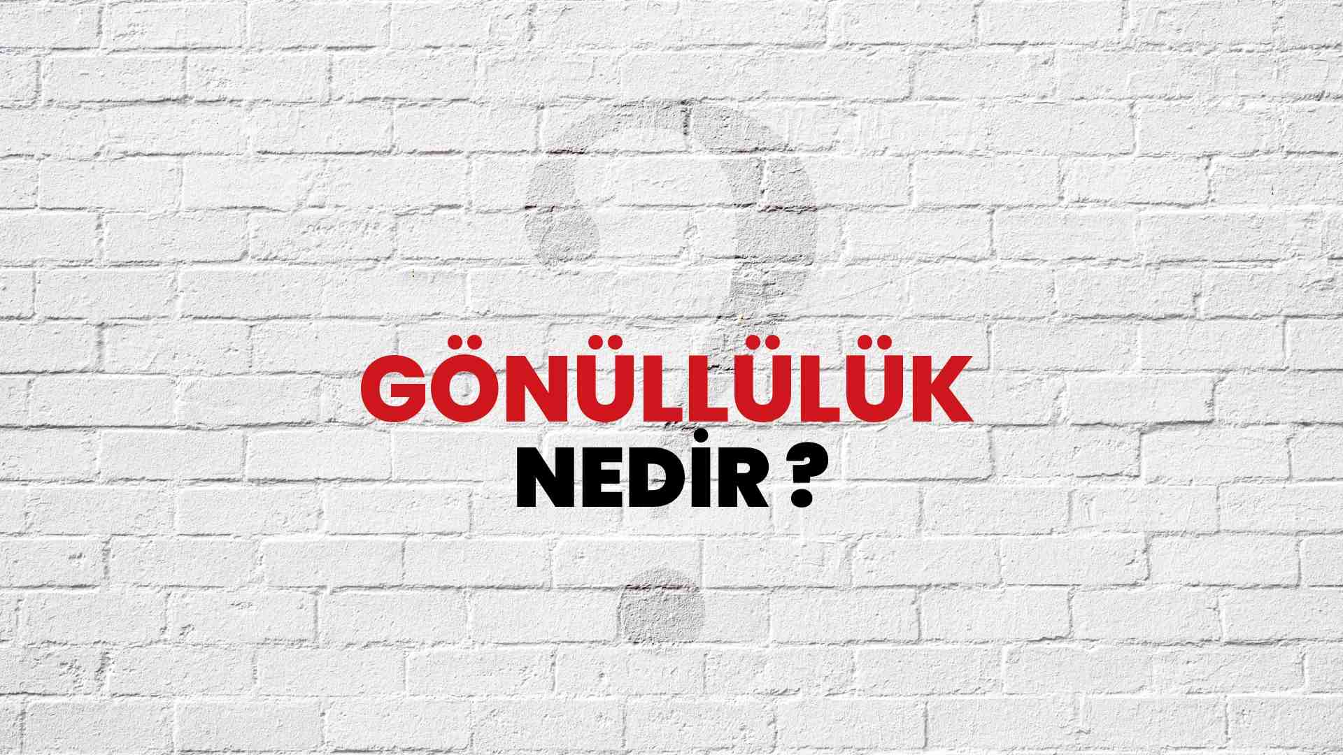 Gönüllülük nedir?