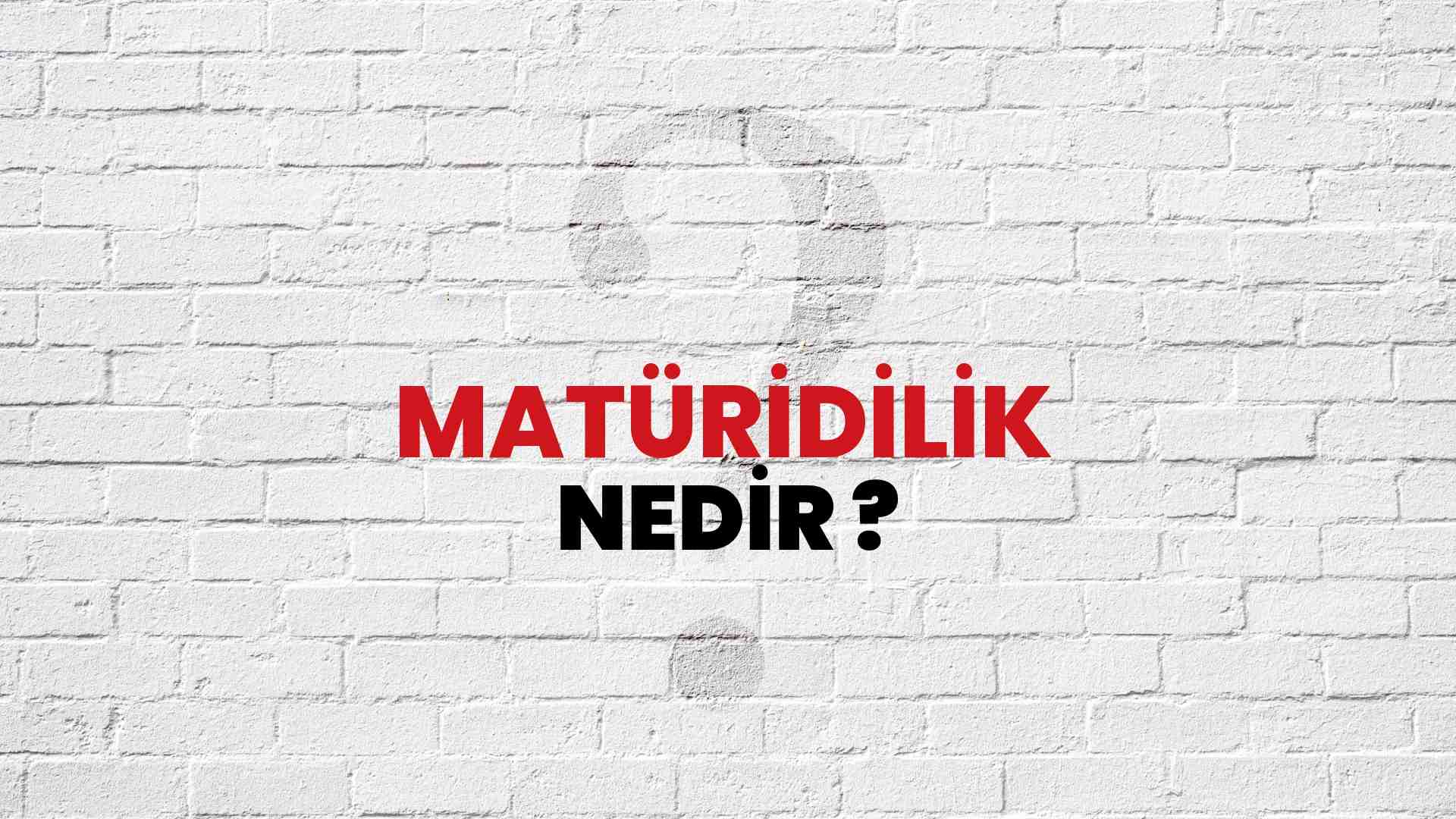 Matüridilik nedir?
