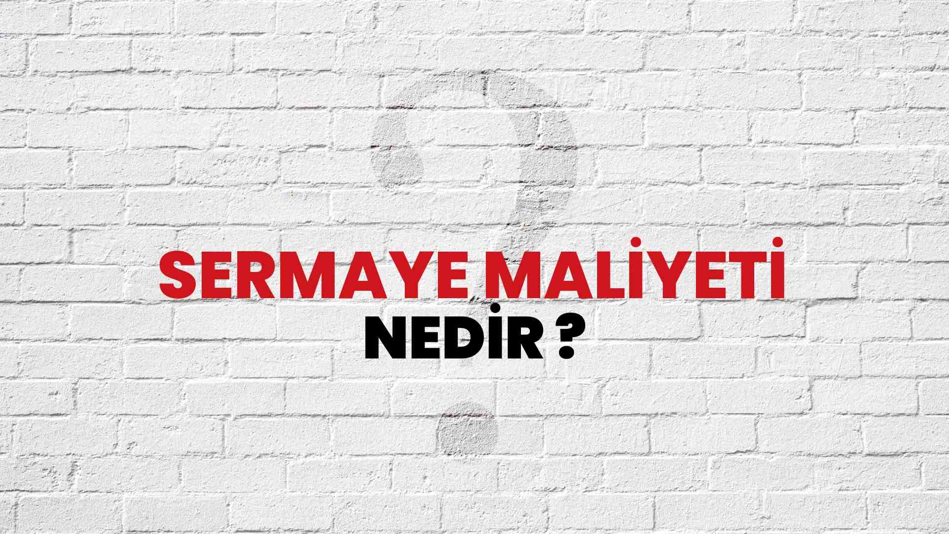 Sermaye Maliyeti nedir?