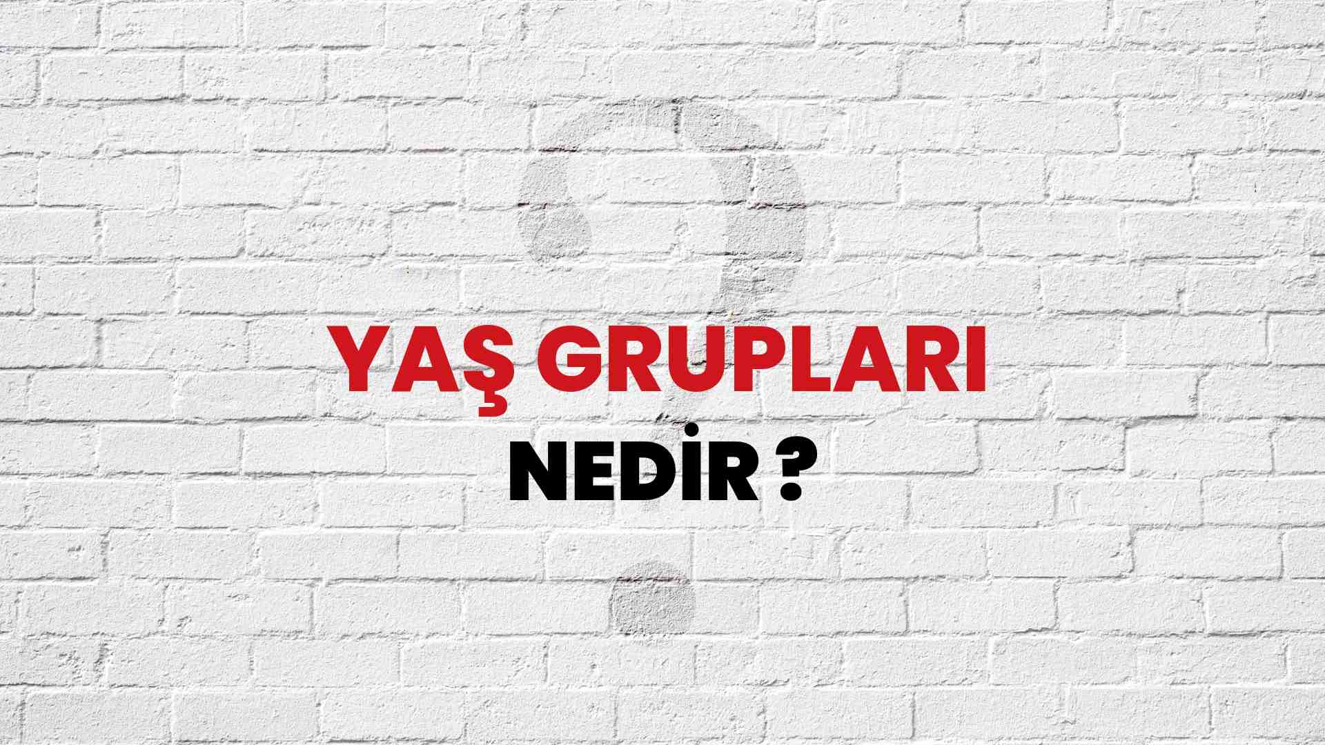 Yaş Grupları nedir?
